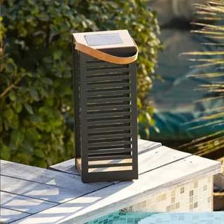 Ferian Solarlaterne H 50 cm - Natürliches Holzdesign