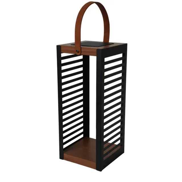 Ferian Solarlaterne H 50 cm - Natürliches Holzdesign