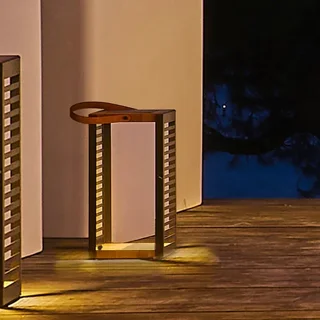 Lanterna Solar Exterior Efeito Madeira 35 cm Ferian