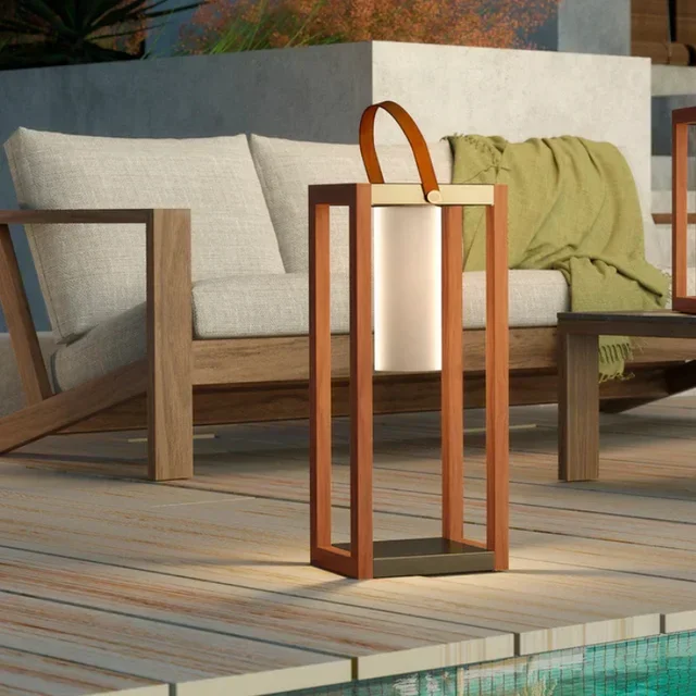 Solar Garden Lamp Wood Style 58 cm - Seraphina