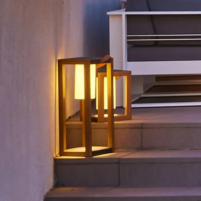 Solar Garden Lamp Wood Style 58 cm - Seraphina