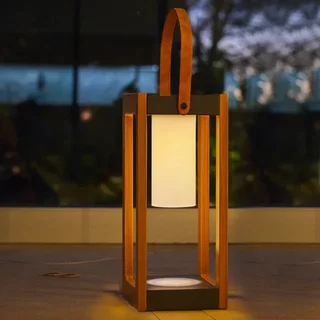 Lámpara Solar de Jardín Estilo Madera 58 cm - Seraphina