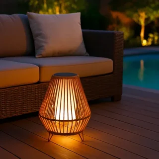 Outdoor Rattan Solar Lamp 35 cm - Salomea