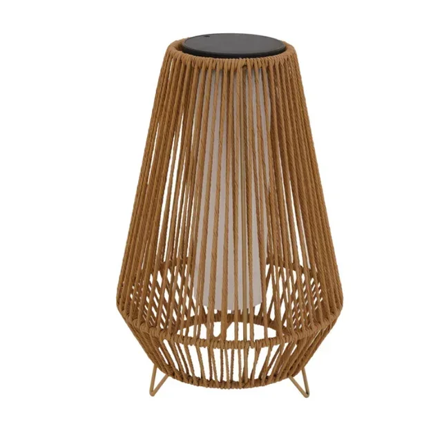 Lanterne Solaire en Rotin Hauteur 47 cm - Modèle Salomea