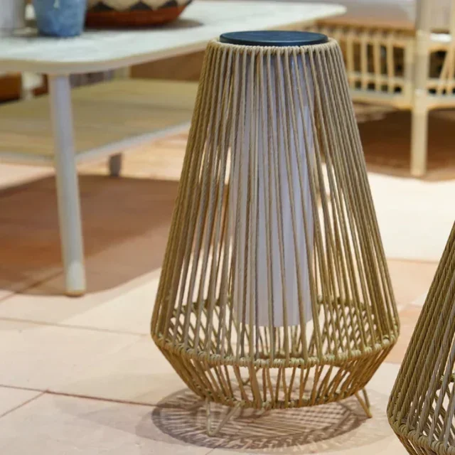 Rattan Solar Lantern 47 cm Height - Salomea Model