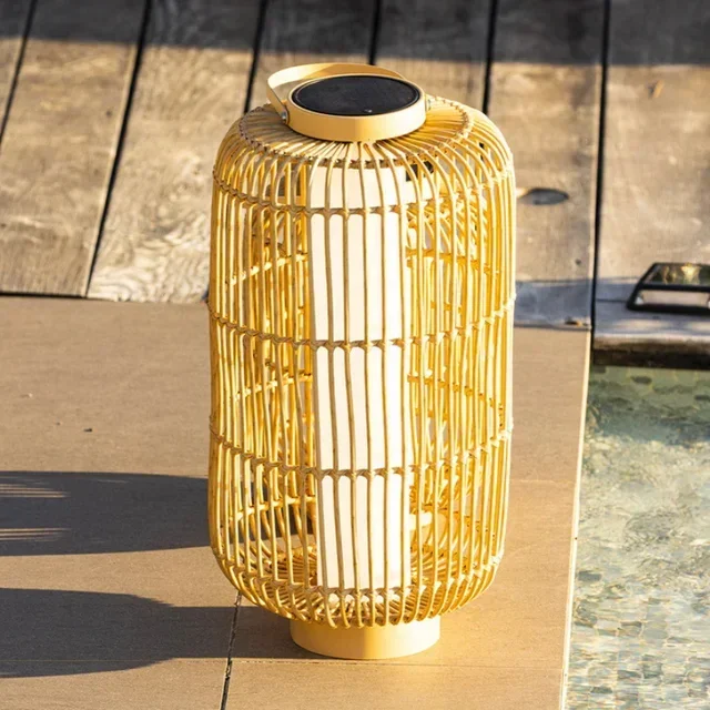 Rattan Solar Lantern 60 cm Height - Mariel Model