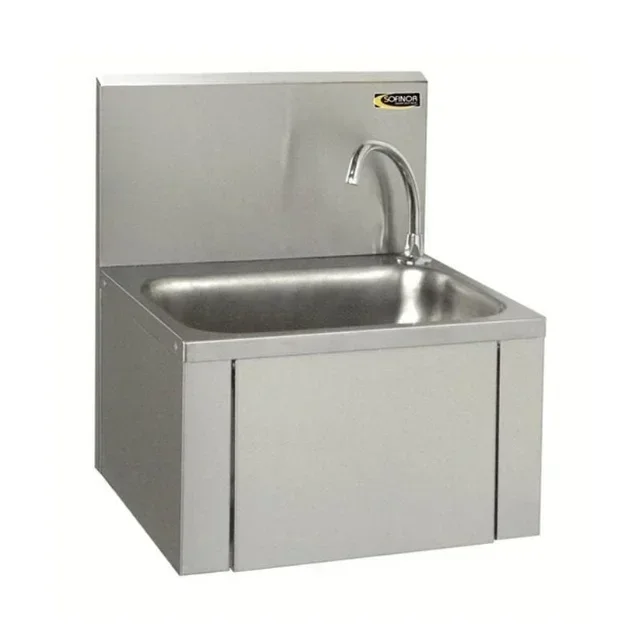 Professional Forearm Hand Wash Basin with Backsplash and Integrated Soap Dispenser
