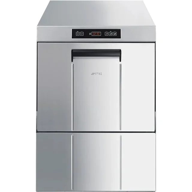 Ecoline Commercial Dishwasher with Built-in Drain Pump - Liquid Rinse Aid & Detergent Dispenser System - 50 x 50 cm Rack Size