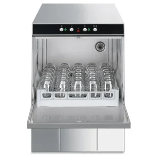 Professional Ecoline Dishwasher with Mechanical Control - Built-in Drain Pump - Rinse Aid & Detergent Dispenser System - 50x50 cm Size