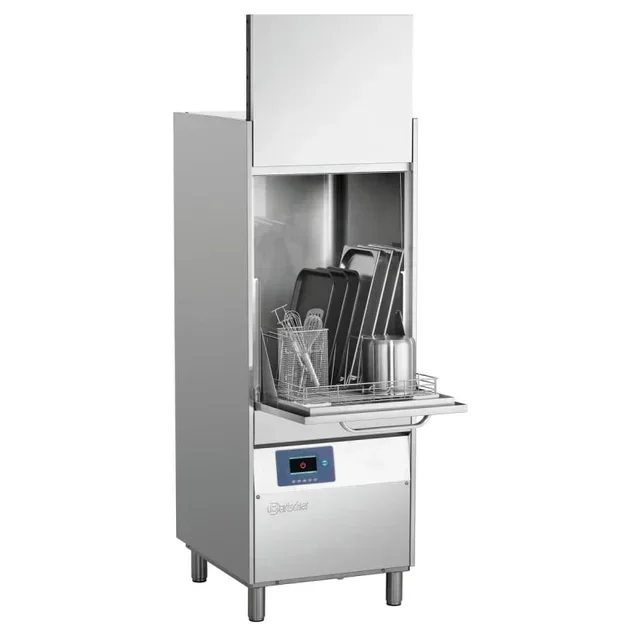 Professional Hood-Type Dishwasher with Integrated Detergent Dosing System