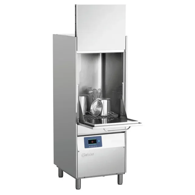 Professional Hood-Type Dishwasher with Integrated Detergent Dosing System