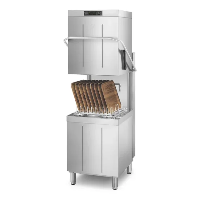 Professional Hood-Type Dishwasher Easyline 50x50 cm with Liquid Detergent Dispenser, Booster Pump and Drain Pump