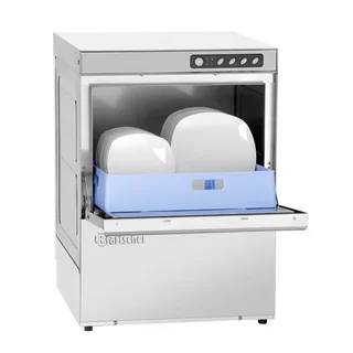 Lavavajillas Profesional con Bomba de Desagüe, Ablandador de Agua y Dispensador de Detergente Integrado - Formato 50x50 cm