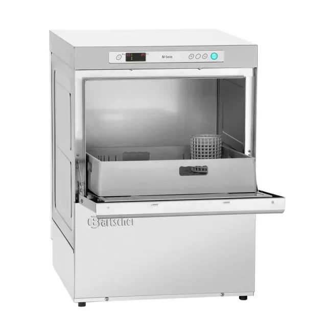 Lave-Vaisselle Professionnel avec Pompe de Vidange Intégrée, Système Adoucisseur d'Eau et Doseur Automatique de Détergent - Dimensions 50x50 cm