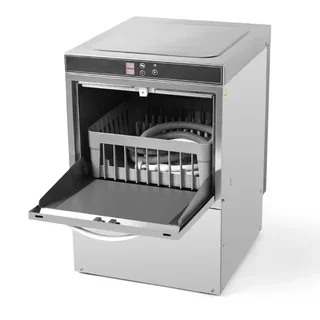 Lave-Verre Professionnel 40x40 cm avec Pompe de Vidange Intégrée - Distributeur Liquide Rinçage et Détergent