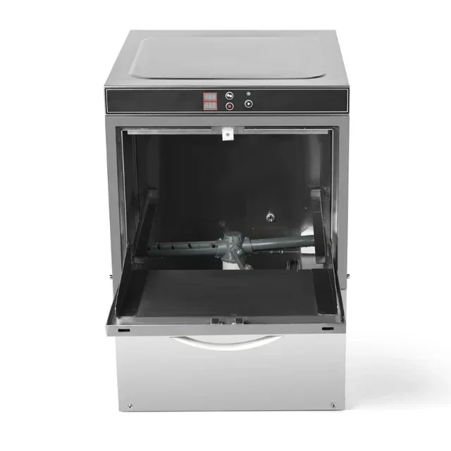 Lave-Verre Professionnel 40x40 cm avec Pompe de Vidange Intégrée - Distributeur Liquide Rinçage et Détergent