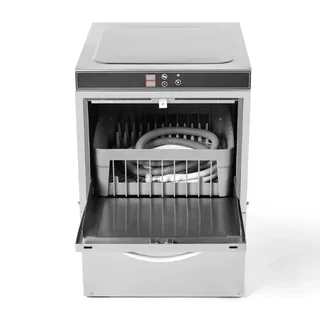 Lave-Verre Professionnel 40x40 cm avec Pompe de Vidange Intégrée - Distributeur Liquide Rinçage et Détergent