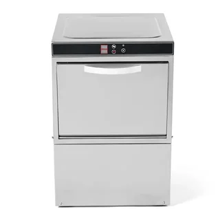 Lave-Verre Professionnel 40x40 cm avec Pompe de Vidange Intégrée - Distributeur Liquide Rinçage et Détergent