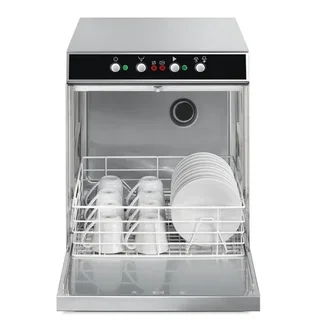 Professional Glass Washer Ecoline 40x40 cm with Rinse Aid Dispenser, Water Softener and Drain Pump