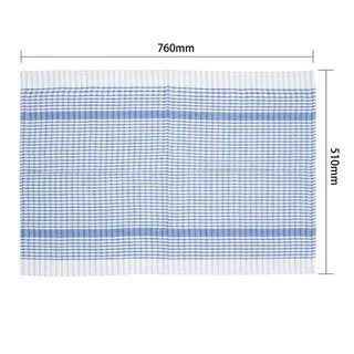 Lot de 10 Torchons de Cuisine Bleus - Mélange PolyCoton