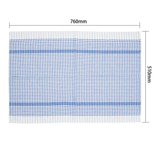 Lot de 10 Torchons de Cuisine Bleus - Mélange PolyCoton