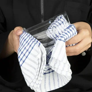 Lot de 10 Torchons de Cuisine Bleus - Mélange PolyCoton