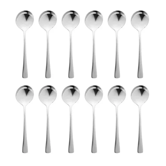 Colher de Mesa Clifton em Aço Inoxidável - Conjunto de 12 Peças