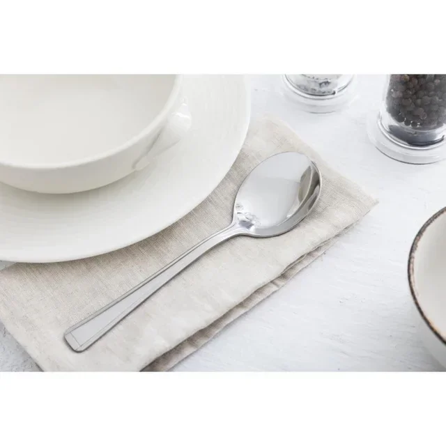 Lot de 12 Cuillères à Soupe Harley Rondes en Acier Inoxydable