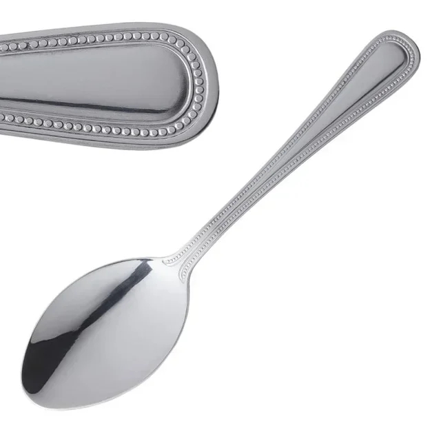 Stainless Steel Bead Soup Spoons - Set of 12 Pieces