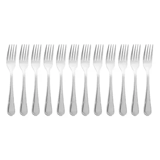 Conjunto 12 Garfos de Sobremesa Dubarry Aço Inoxidável