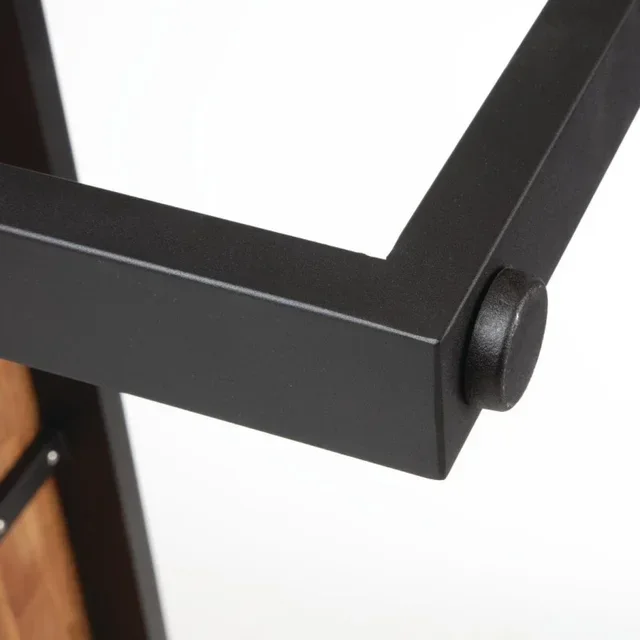 Set of 2 Industrial Garden Benches Steel and Acacia Wood 160 cm