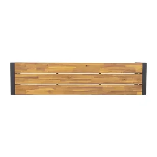 Set of 2 Industrial Garden Benches Steel and Acacia Wood 160 cm