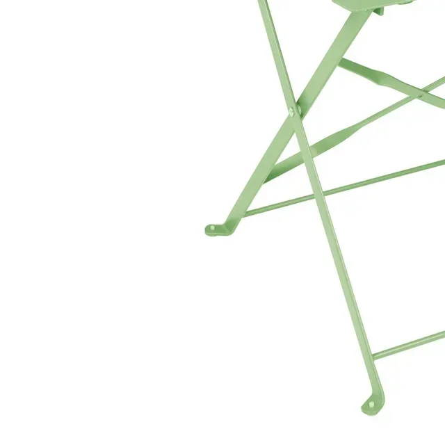Set of 2 Folding Steel Chairs Light Green Color