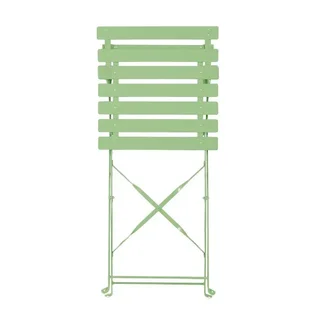Set of 2 Folding Steel Chairs Light Green Color