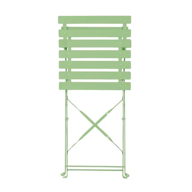 Lot de 2 Chaises Pliantes en Acier - Couleur Vert Clair