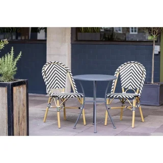 Set of 2 Black Rattan Parisian Chairs – Vintage Design