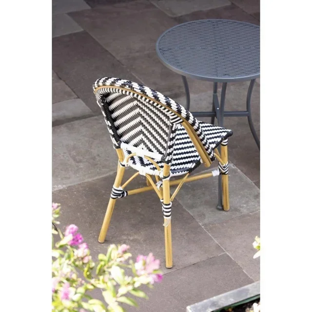 Set of 2 Black Rattan Parisian Chairs – Vintage Design