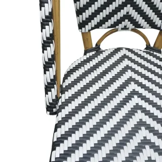 Set of 2 Black Rattan Parisian Chairs – Vintage Design