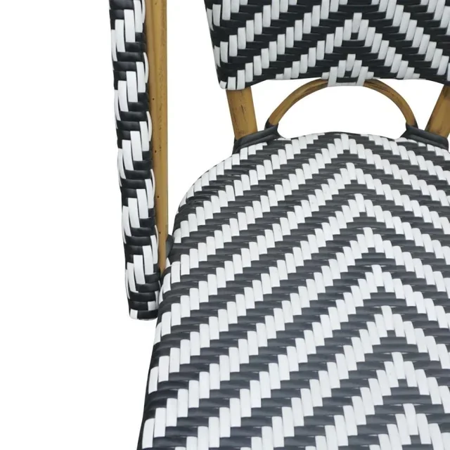 Set of 2 Black Rattan Parisian Chairs – Vintage Design