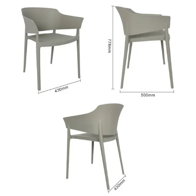 Lorenzo Café Grey Armchair – Set of 2 – Contemporary Style & Premium Comfort