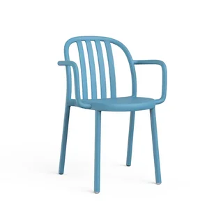 Sue Lamas Blue Retro Armchair - Pack of 2 Vintage Design Chairs