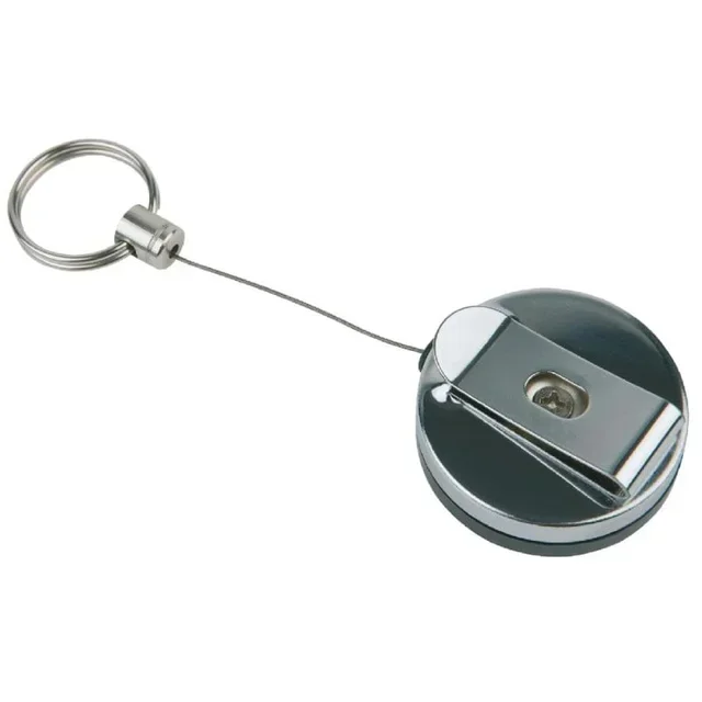 Set of 2 Retractable Keychains in Stainless Steel