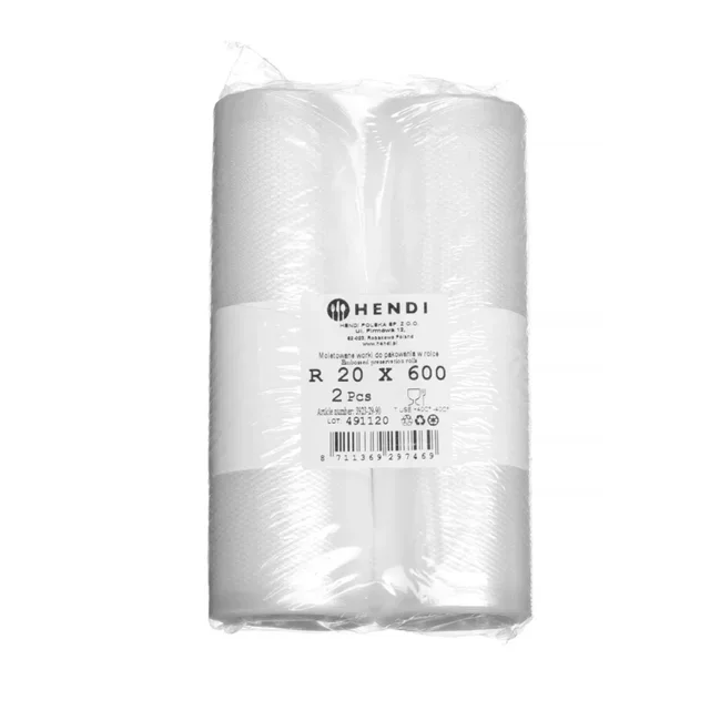 Pack of 2 Embossed Vacuum Sealer Rolls - 6000 x 200 mm - Food Storage