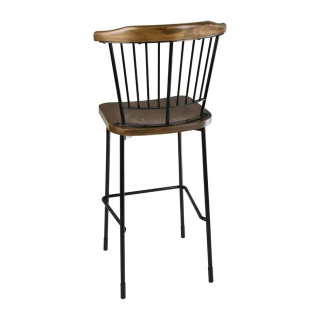 Black Design Bar Stools - Set of 2 Kitchen Height