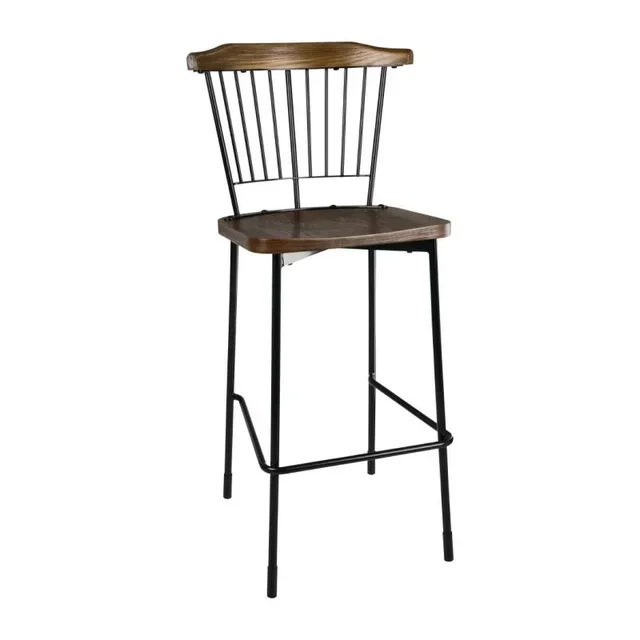 Black Design Bar Stools - Set of 2 Kitchen Height