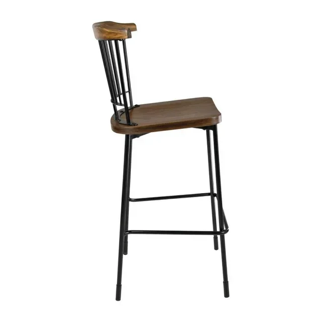 Black Design Bar Stools - Set of 2 Kitchen Height