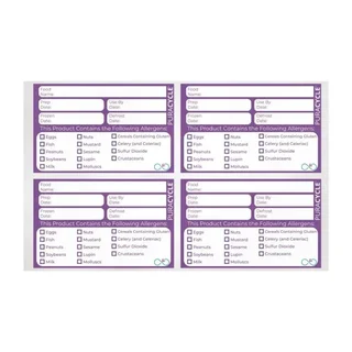Pack of 20 Reusable Food Allergen Labels