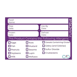 Pack of 20 Reusable Food Allergen Labels