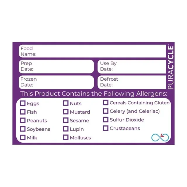 Pack of 20 Reusable Food Allergen Labels