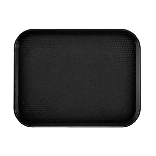 Tabuleiro de Serviço de Polipropileno para Fast-Food com Borda Elevada - Pack de 24 Unidades - Cor Preta